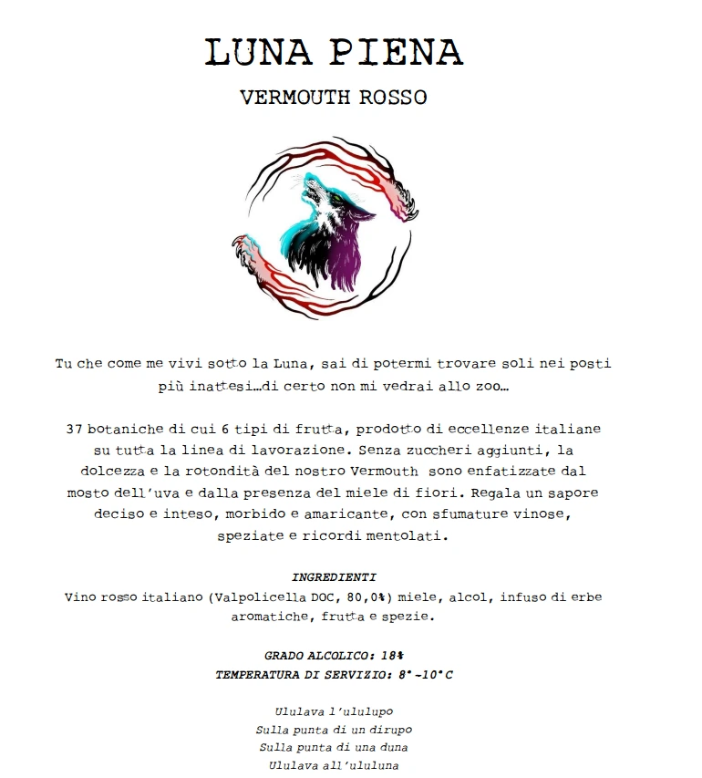 VERMOUTH ROSSO LUNA PIENA 0,70L